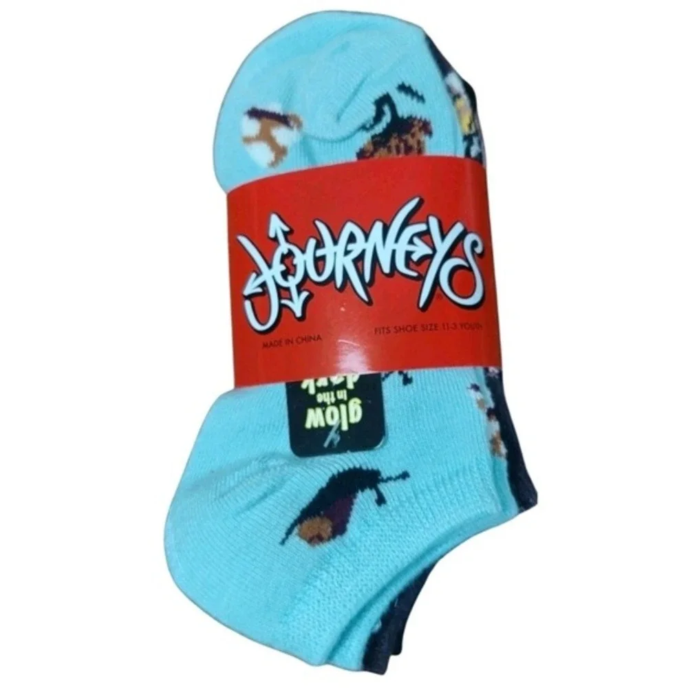 Journeys Socks‎ Fits Shoe Size 11-3 youth Glow In The Dark! 5 Pack NWT kids